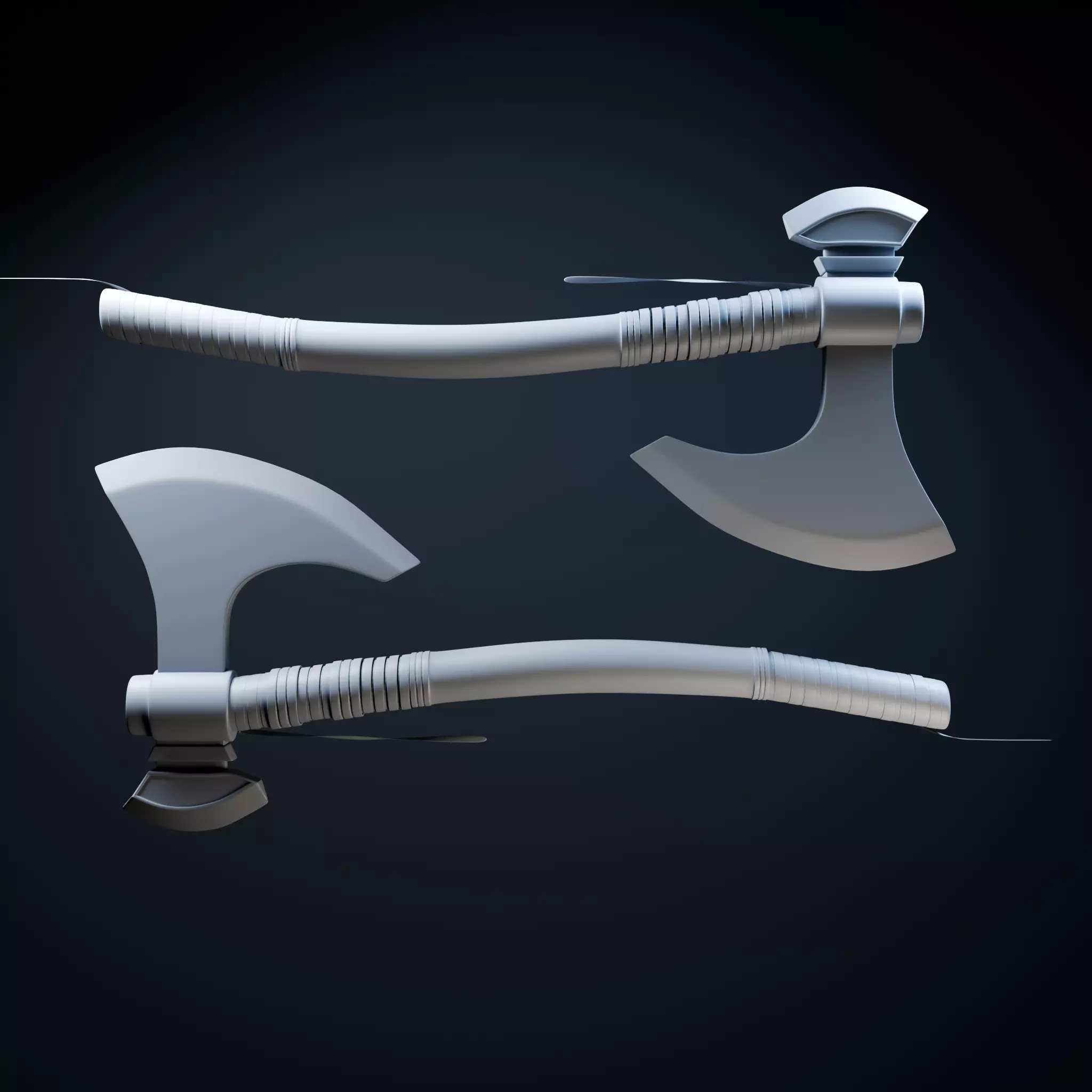 Battle Axe Low-poly 3D model_2
