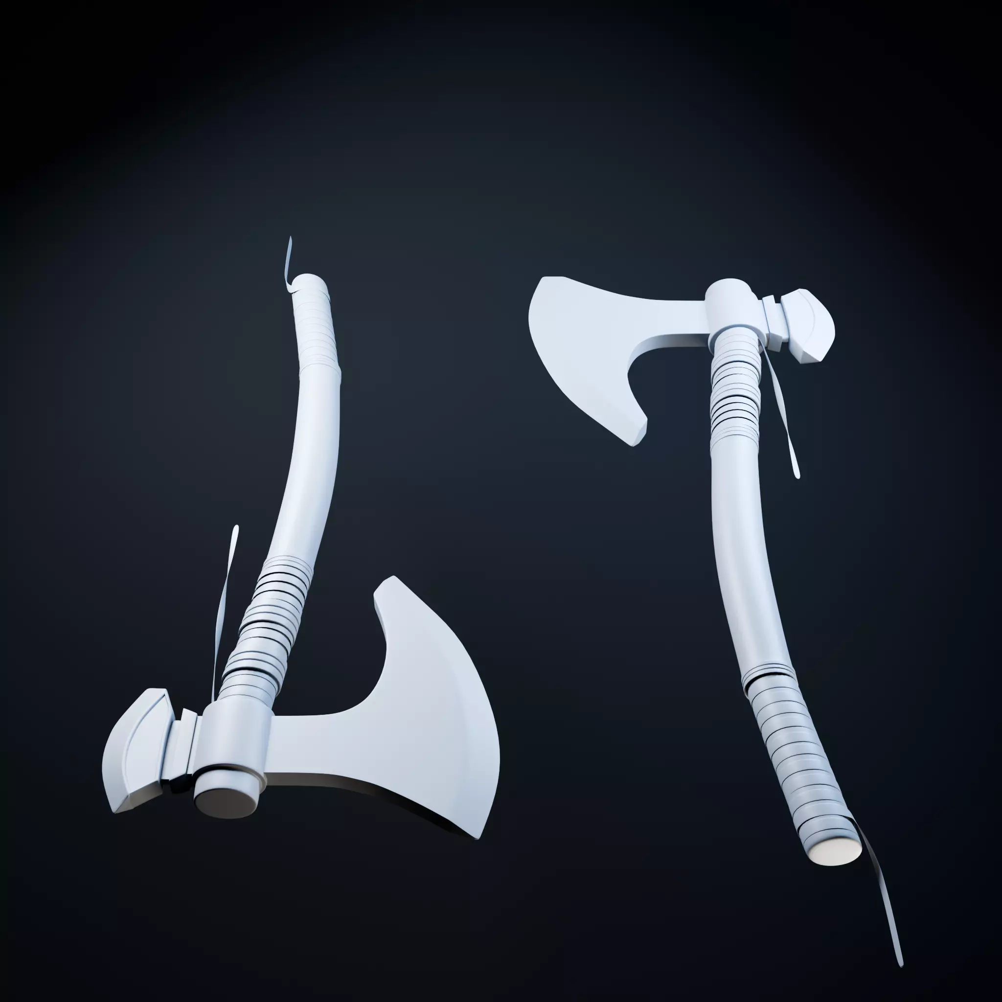 Battle Axe Low-poly 3D model_10