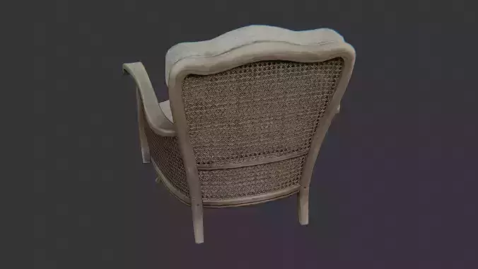 Wicker Cane Back Lounge Chair