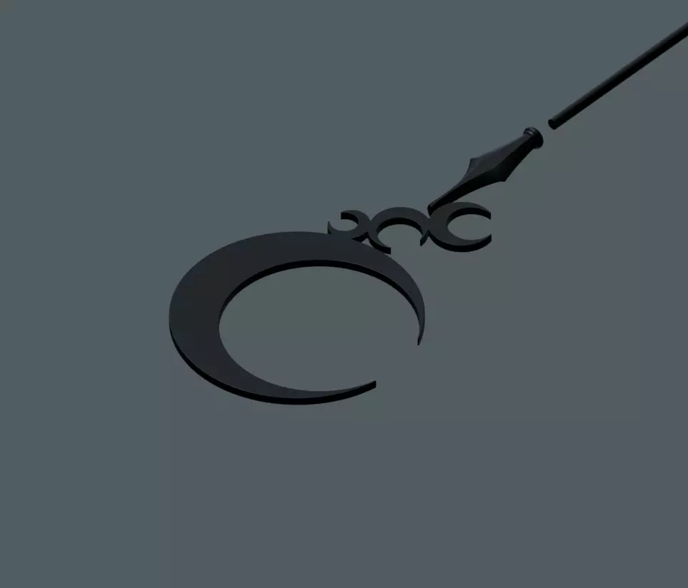 Hibana Kagari staff 3D print model_2