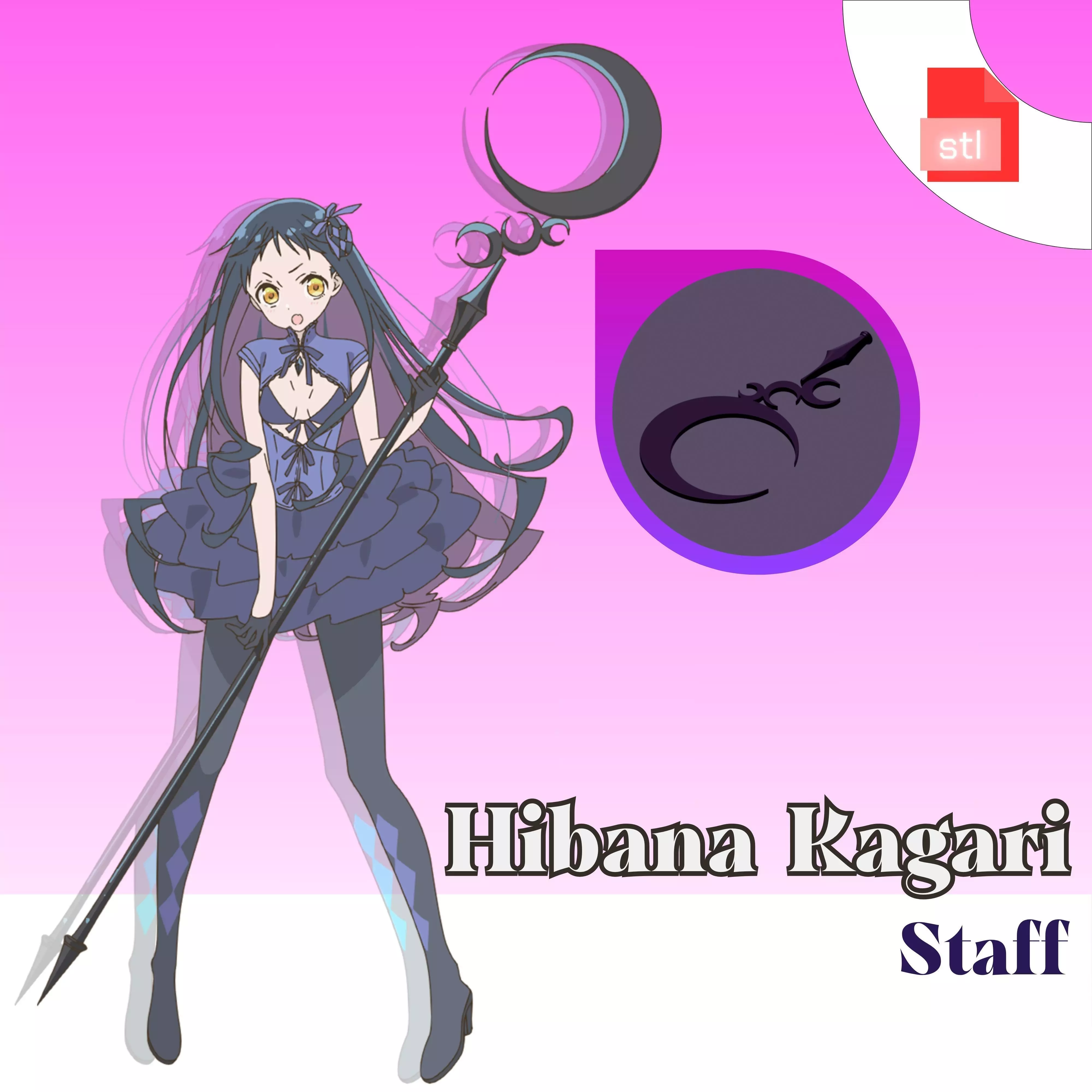 Hibana Kagari staff 3D print model_0