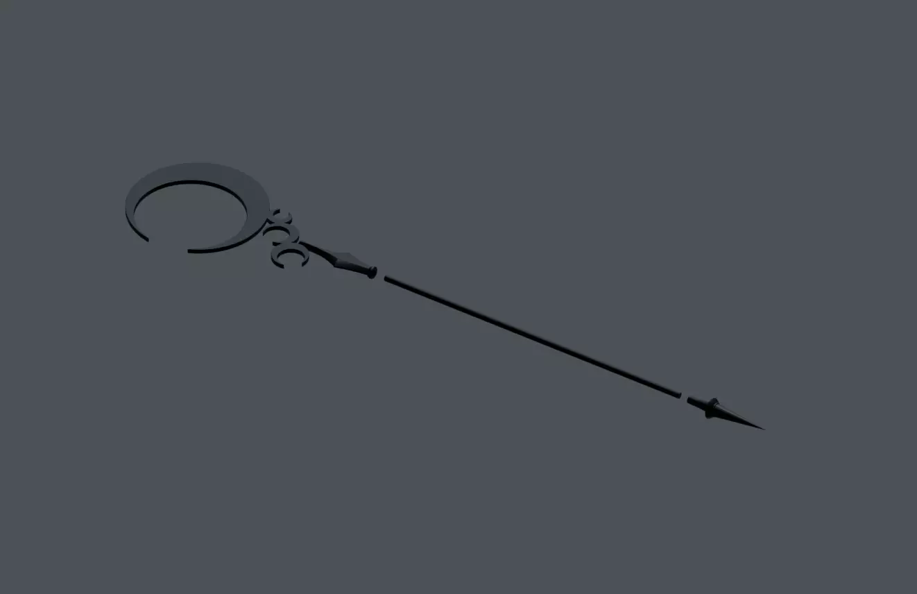 Hibana Kagari staff 3D print model_4