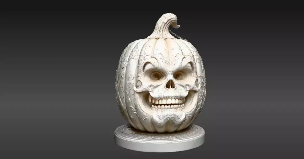 Premium Pumpkin Sculpture Modern Jack Lantern 3D Printable 3D print model_9