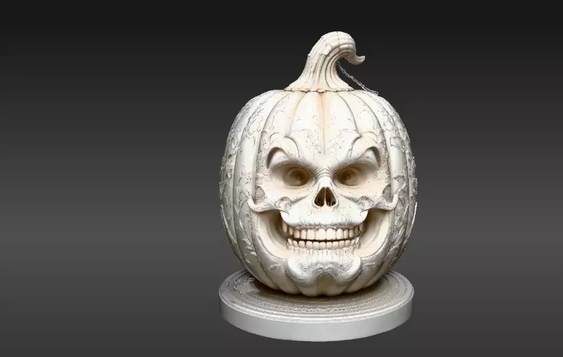 Premium Pumpkin Sculpture Modern Jack Lantern 3D Printable 3D print model_3