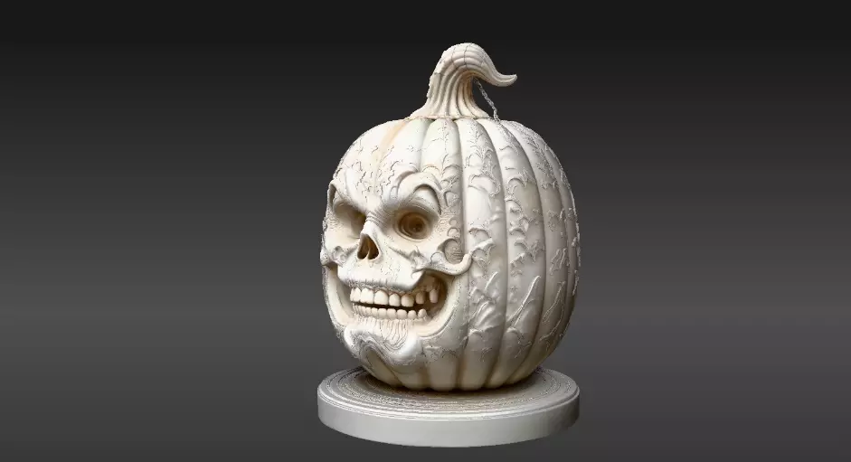 Premium Pumpkin Sculpture Modern Jack Lantern 3D Printable 3D print model_8