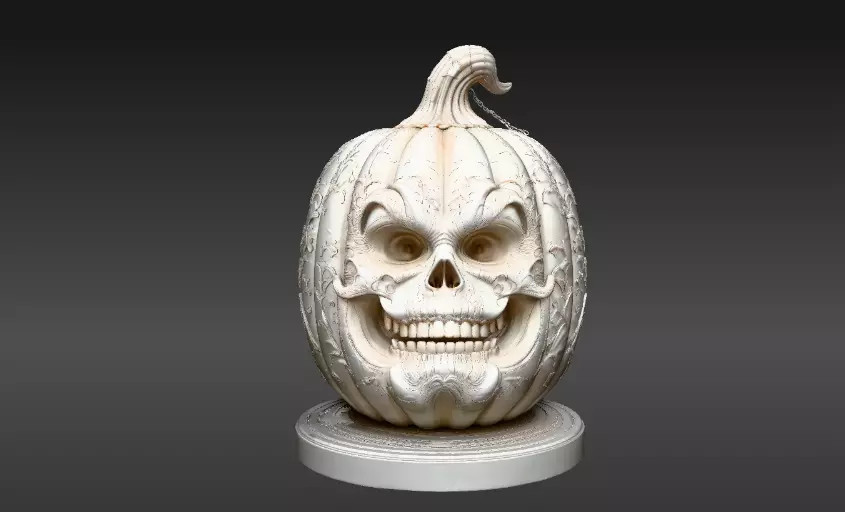Premium Pumpkin Sculpture Modern Jack Lantern 3D Printable 3D print model_2