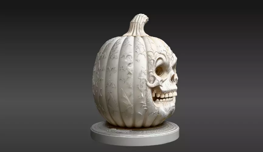 Premium Pumpkin Sculpture Modern Jack Lantern 3D Printable 3D print model_4