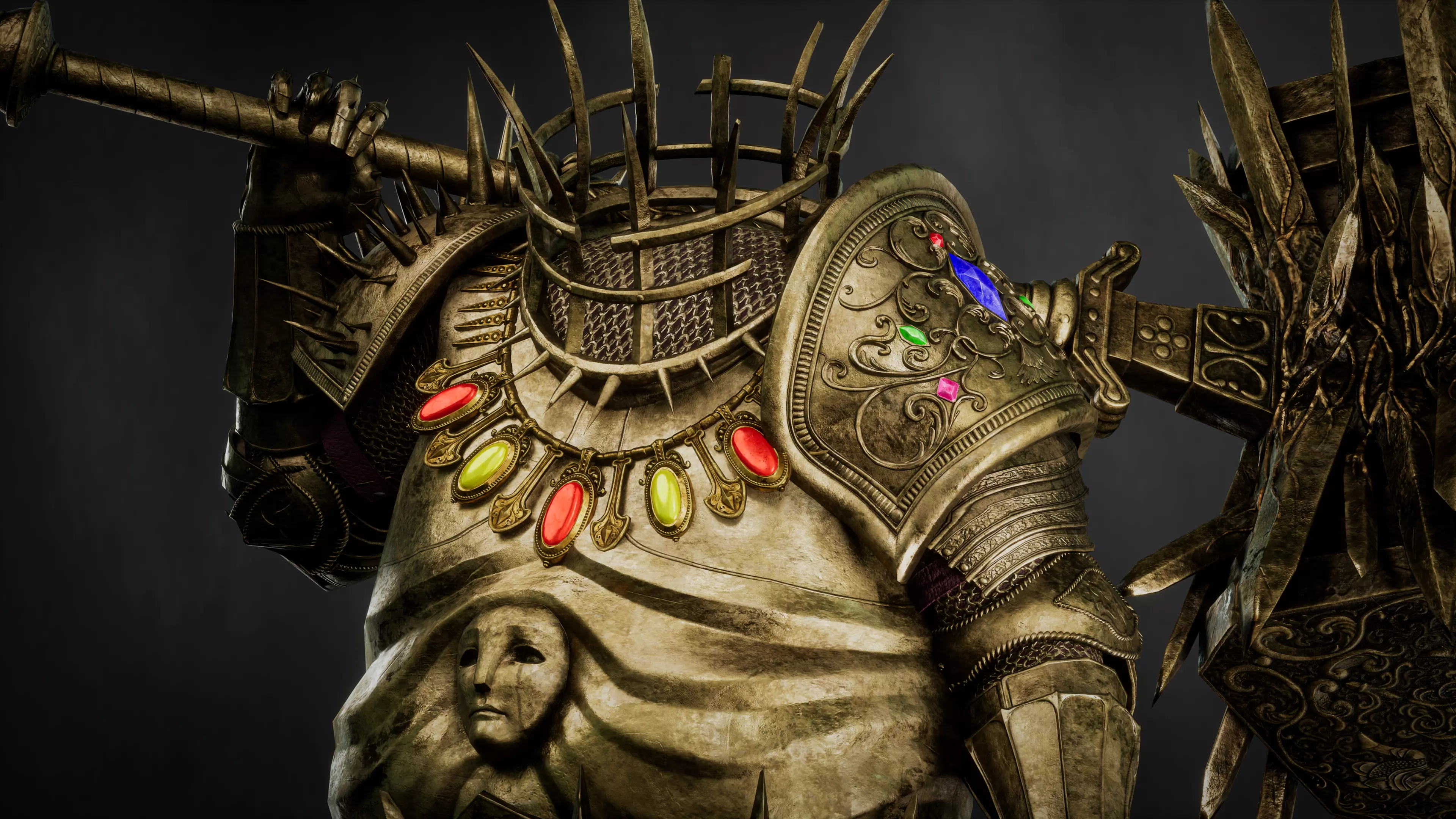 Fat Knight - Headless Executioner - Game-ready Character Low-poly 3D model_3