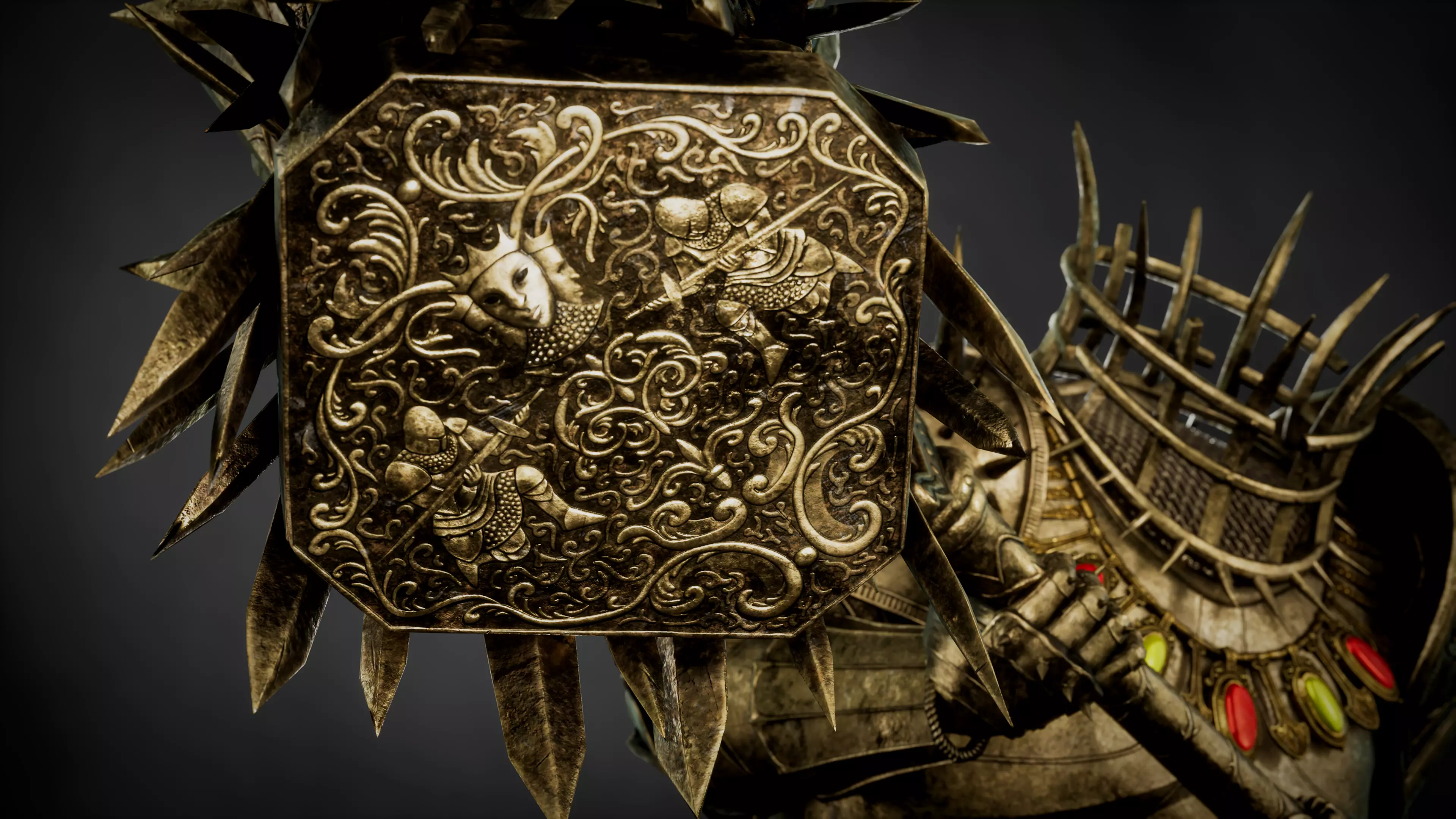 Fat Knight - Headless Executioner - Game-ready Character Low-poly 3D model_7