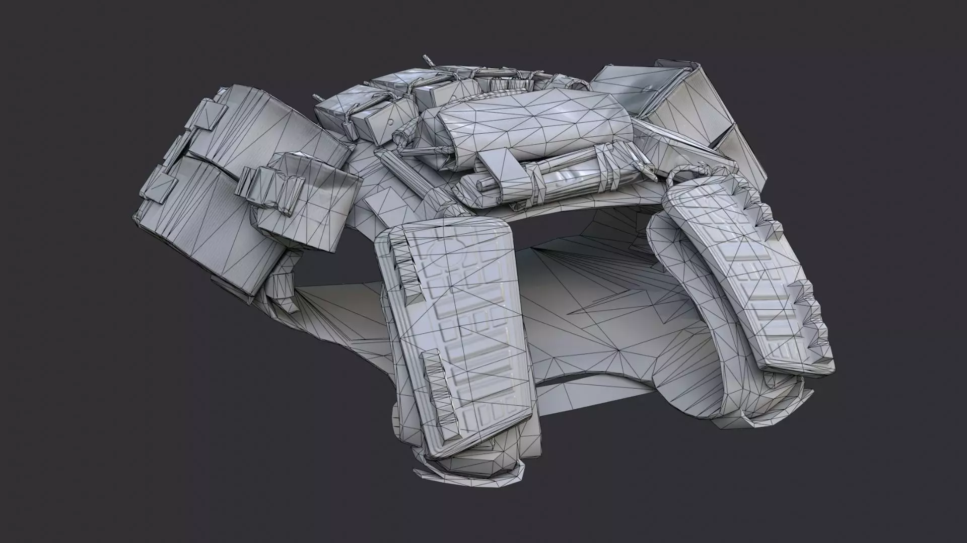 Loot Armor Helmet with Tactical Straps Low-poly 3D model_7