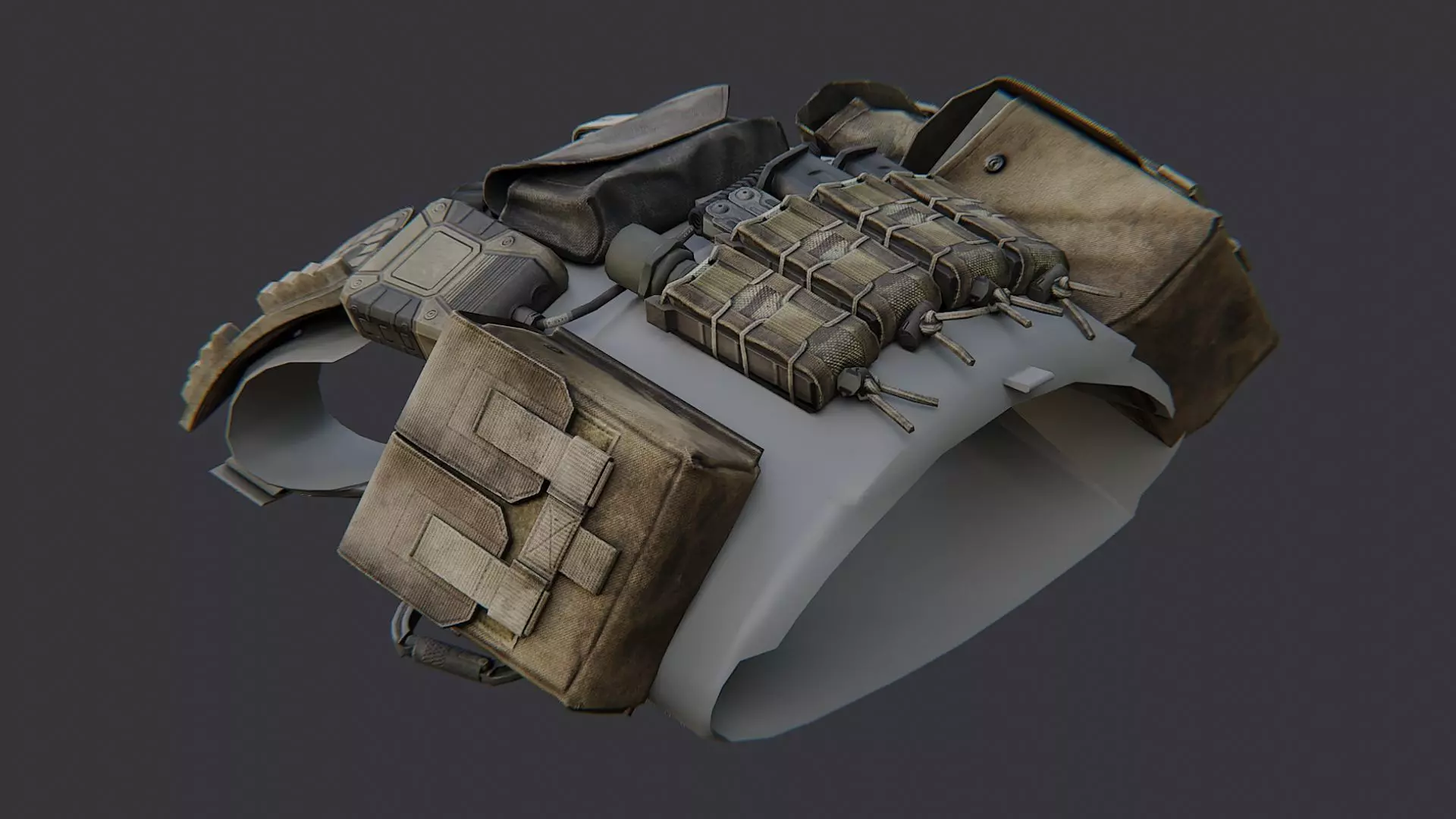 Loot Armor Helmet with Tactical Straps Low-poly 3D model_3