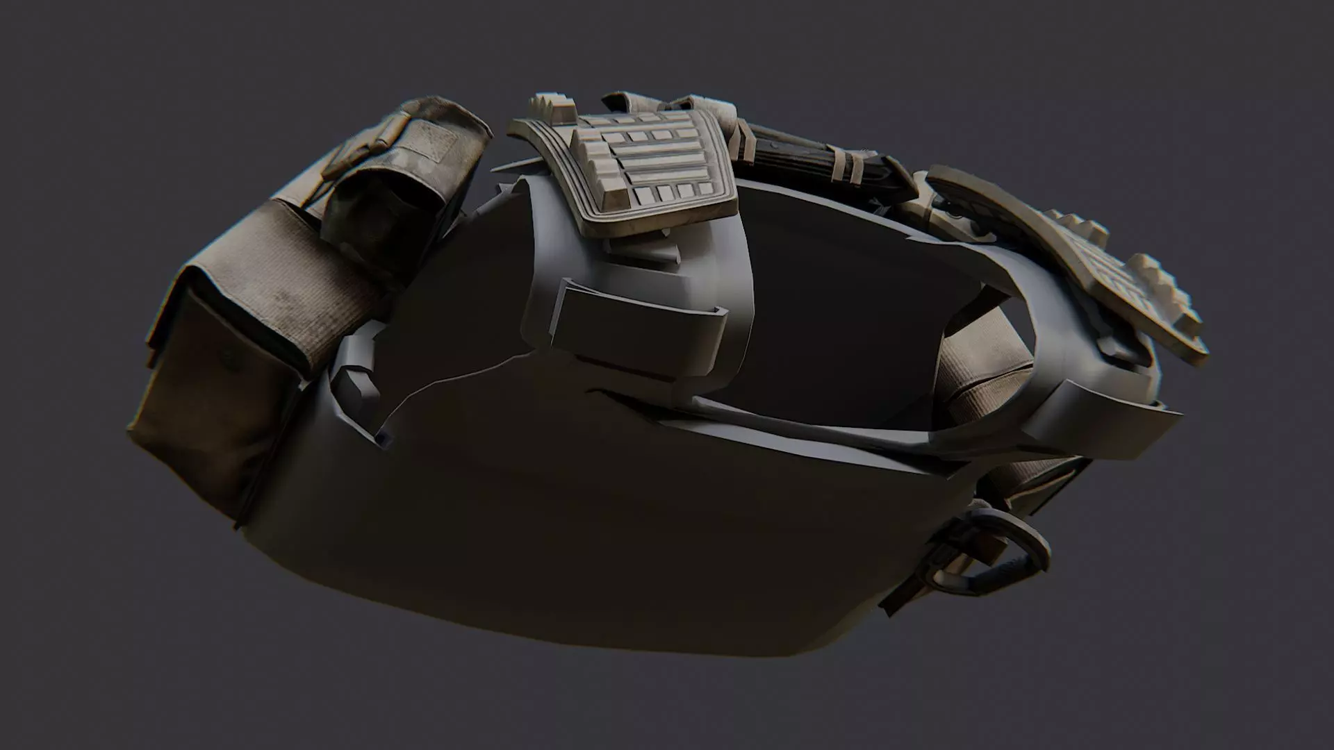 Loot Armor Helmet with Tactical Straps Low-poly 3D model_5