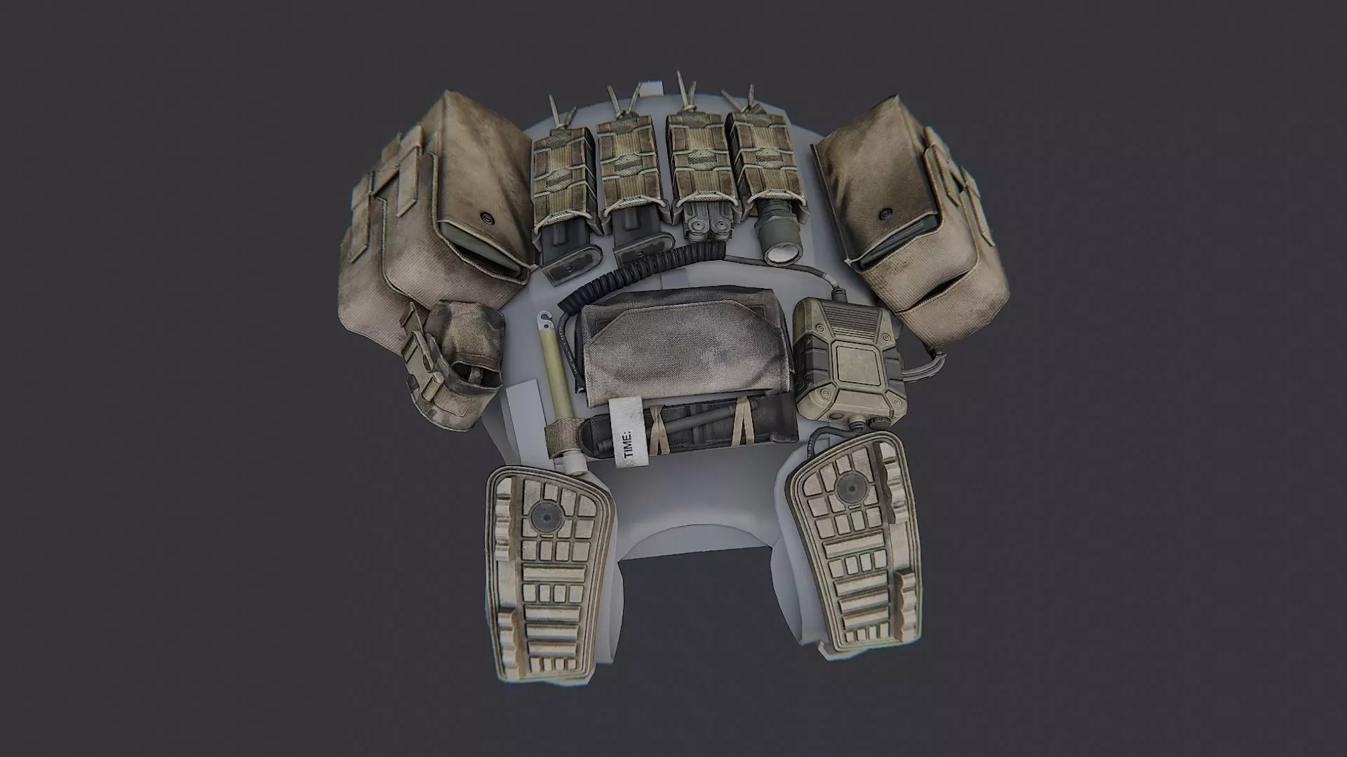 Loot Armor Helmet with Tactical Straps Low-poly 3D model_4