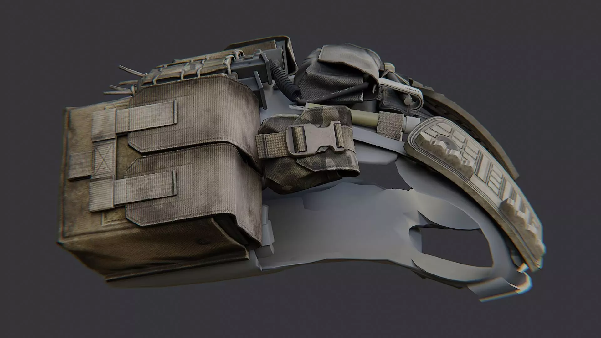 Loot Armor Helmet with Tactical Straps Low-poly 3D model_1