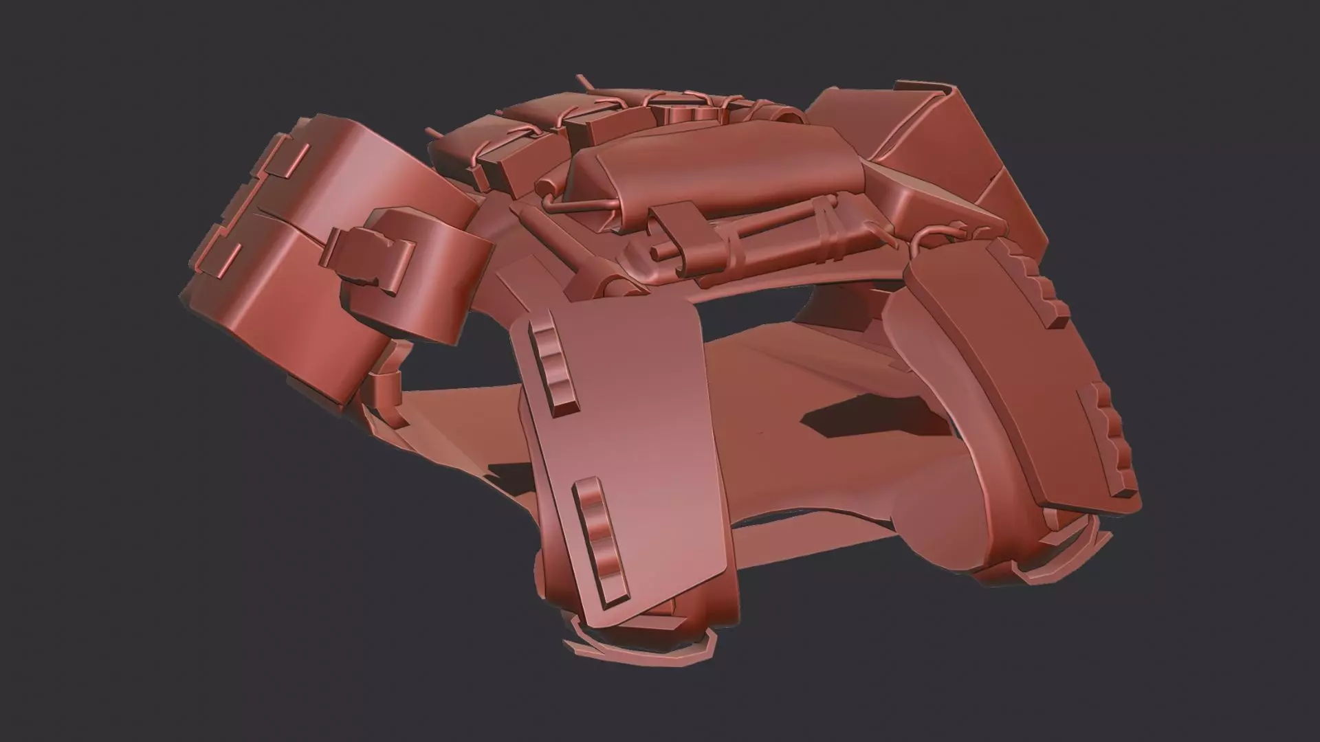 Loot Armor Helmet with Tactical Straps Low-poly 3D model_6