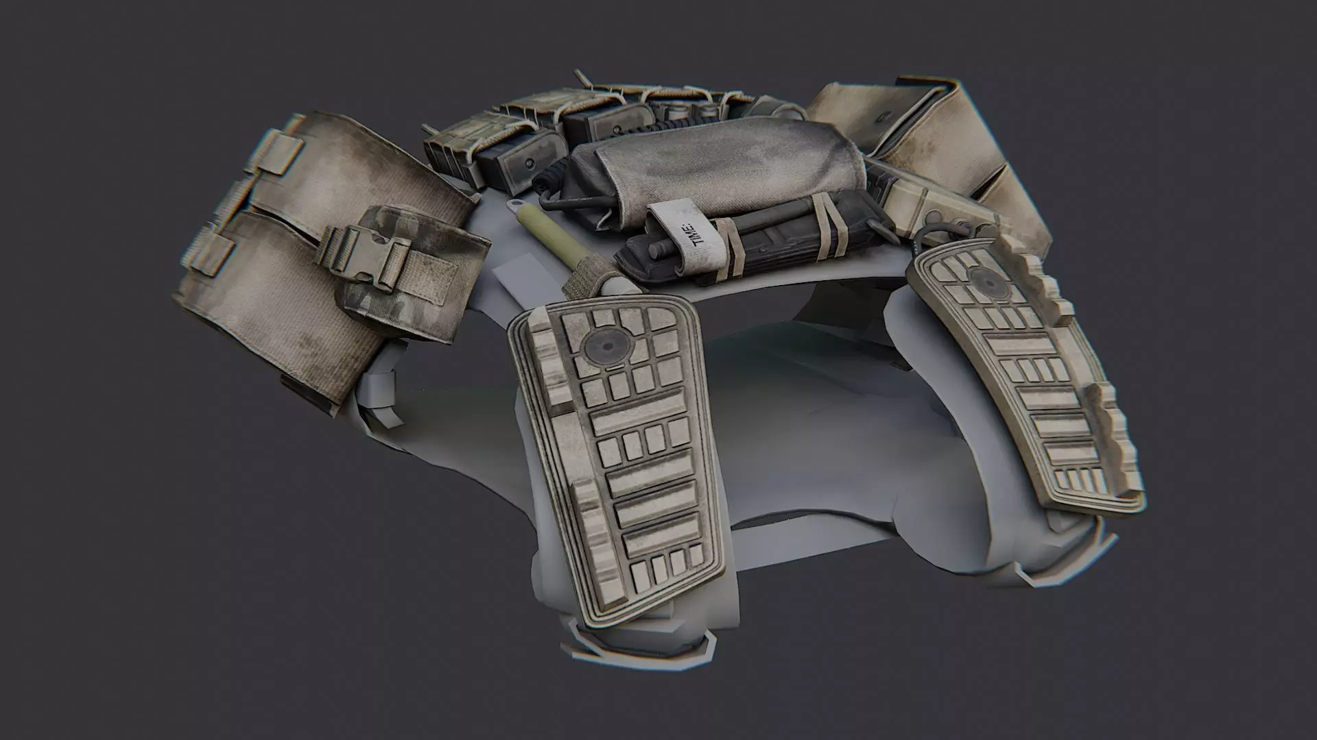 Loot Armor Helmet with Tactical Straps Low-poly 3D model_0