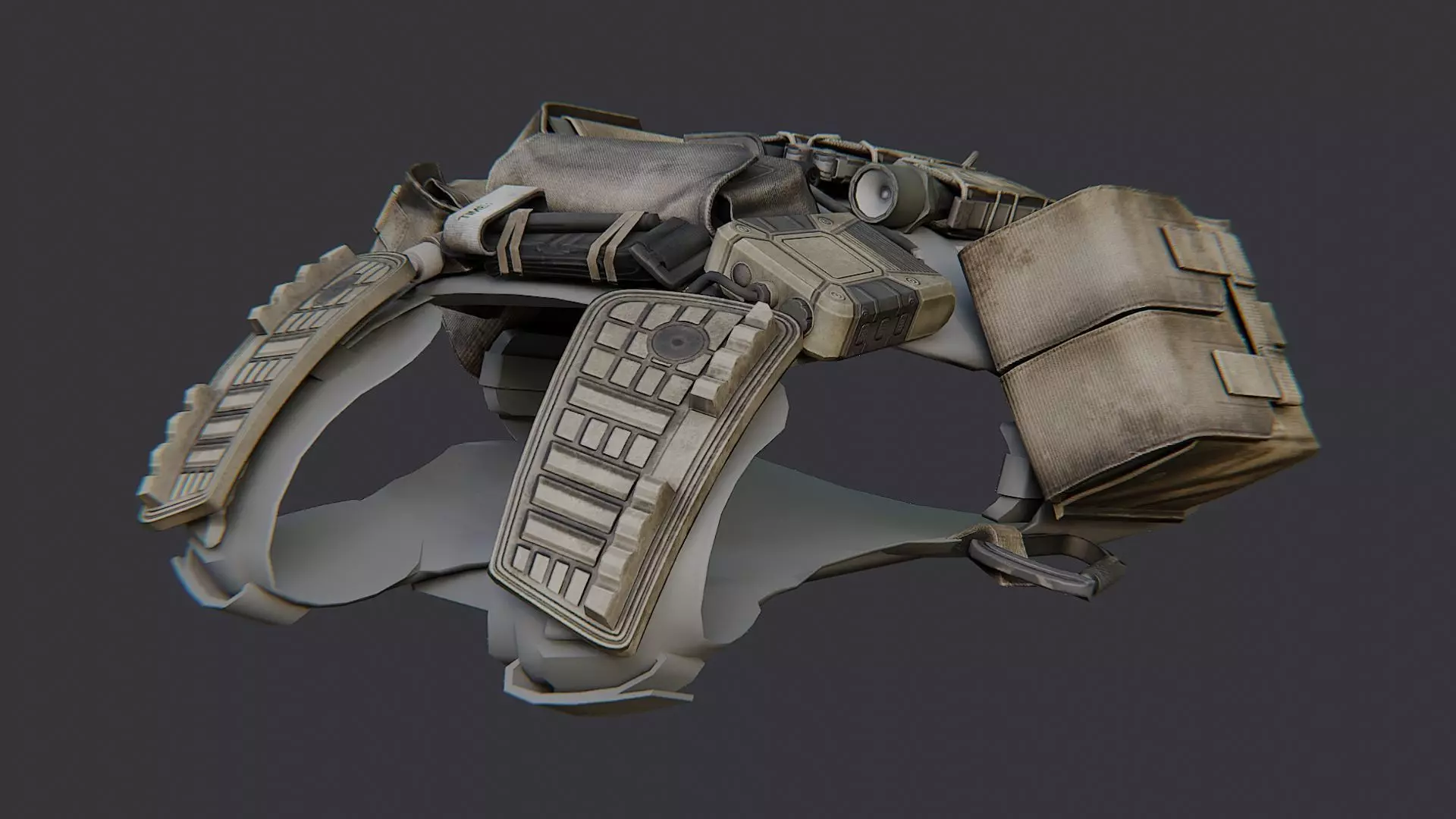 Loot Armor Helmet with Tactical Straps Low-poly 3D model_2