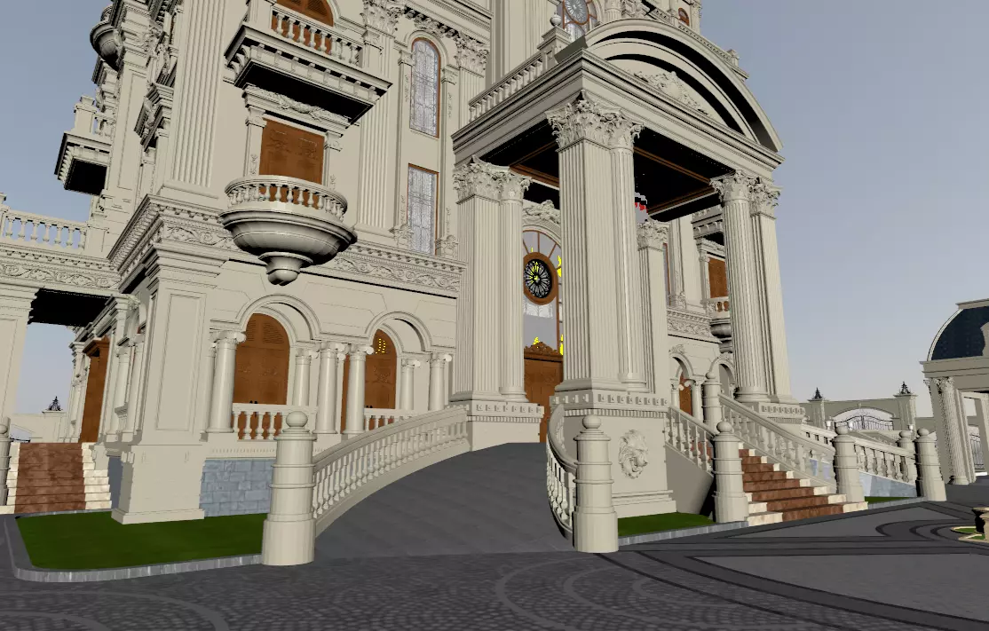 High Detailed Palace Exterior 3D Model 3D model_16