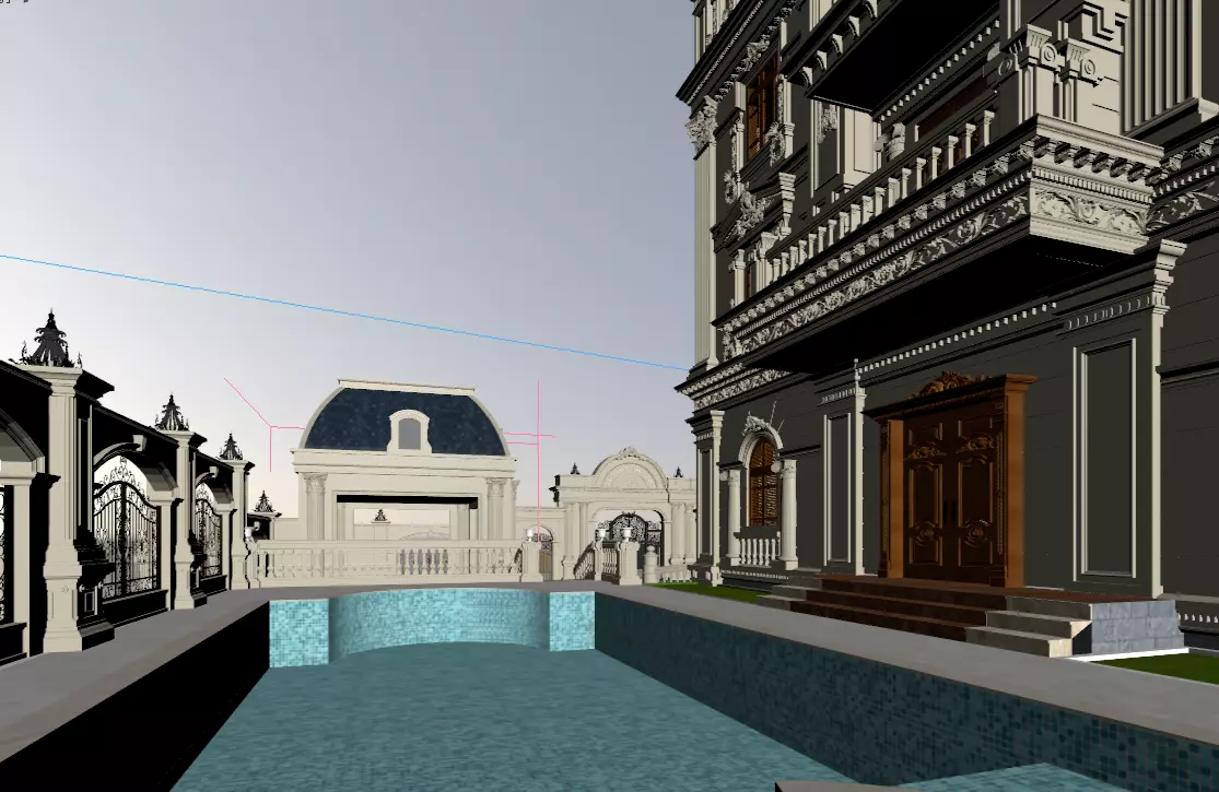 High Detailed Palace Exterior 3D Model 3D model_17