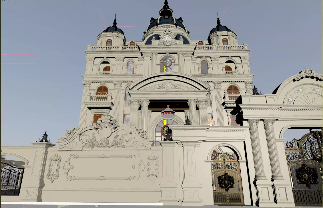 High Detailed Palace Exterior 3D Model 3D model_15