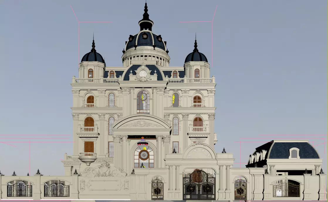 High Detailed Palace Exterior 3D Model 3D model_13