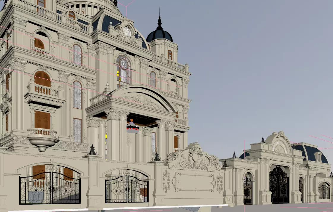 High Detailed Palace Exterior 3D Model 3D model_14