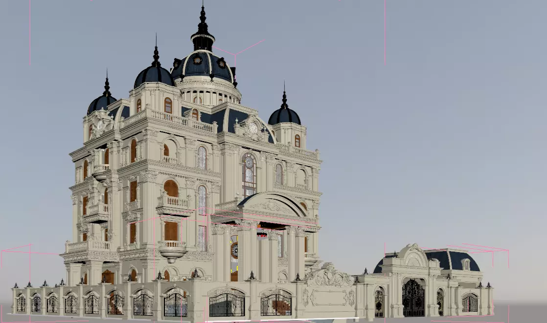 High Detailed Palace Exterior 3D Model 3D model_12