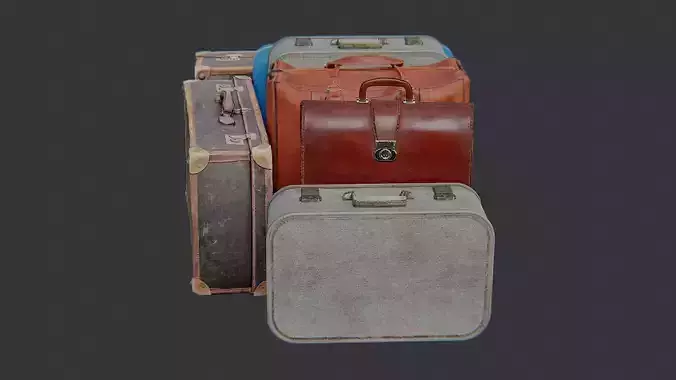 Travel Luggage Set Leather Suitcases