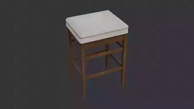 Wooden Bar Stool with Cushioned Seat