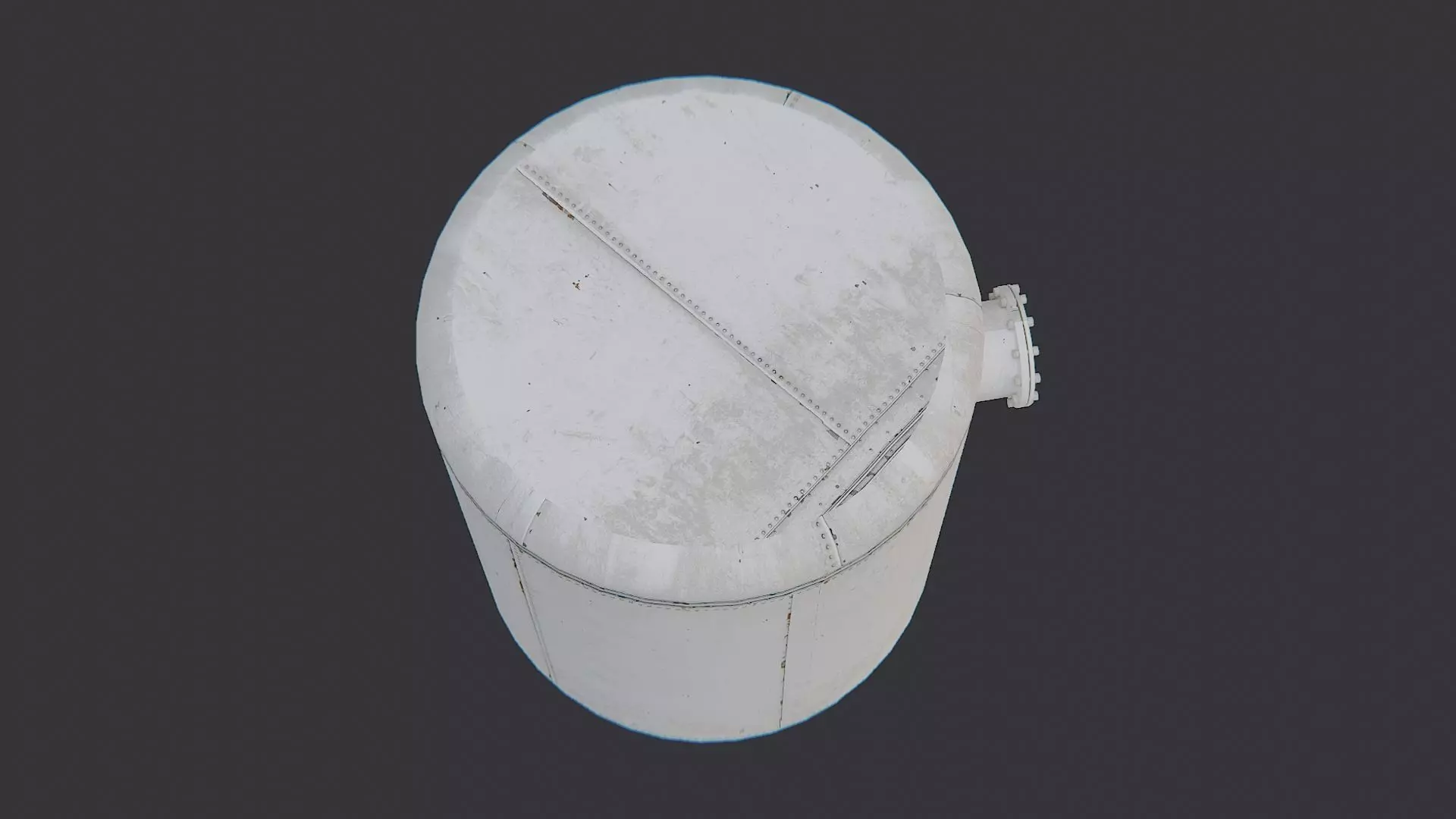 Industrial Chemical Filling Tank with Side Outlet Low-poly 3D model_4