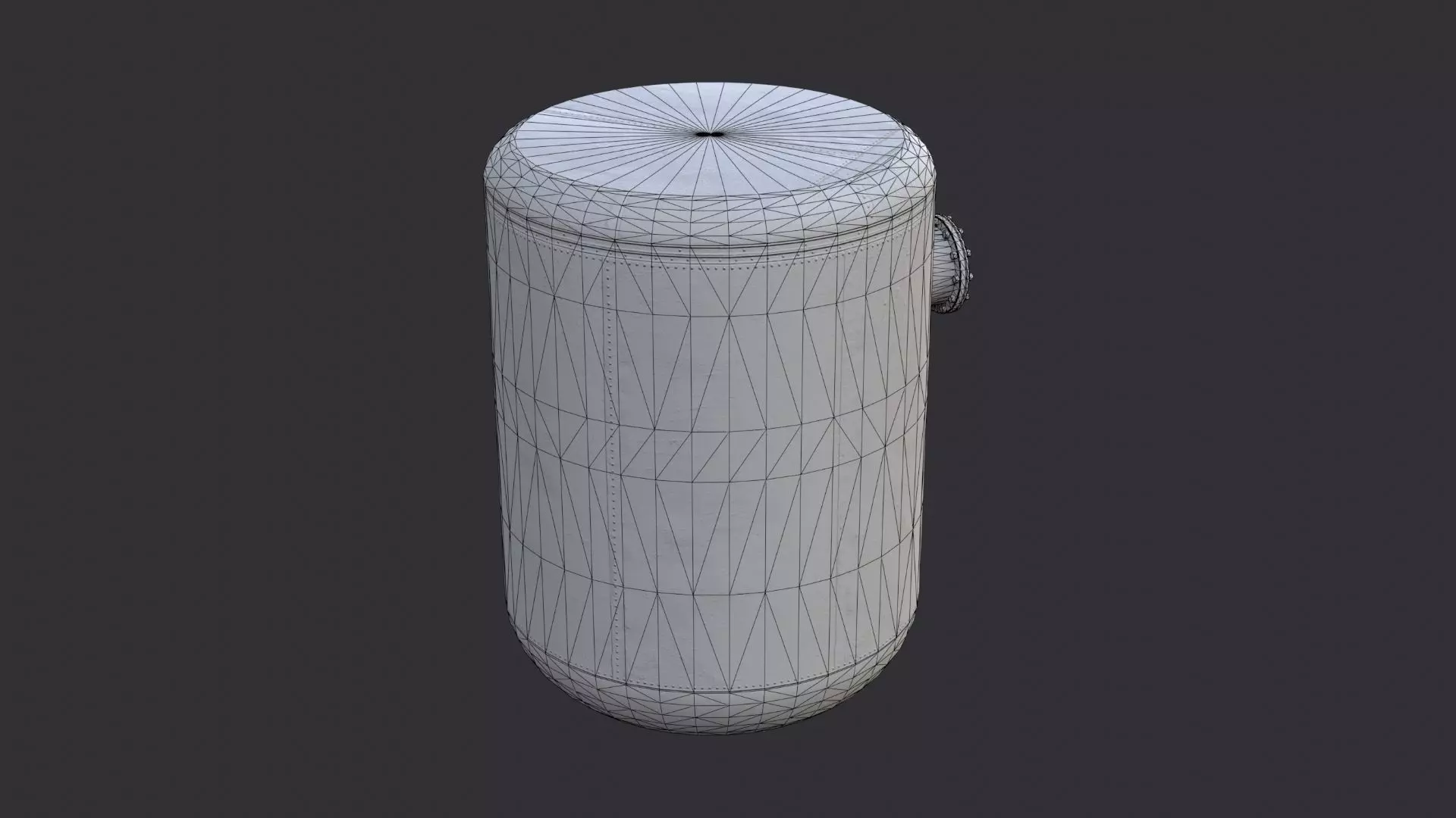 Industrial Chemical Filling Tank with Side Outlet Low-poly 3D model_7
