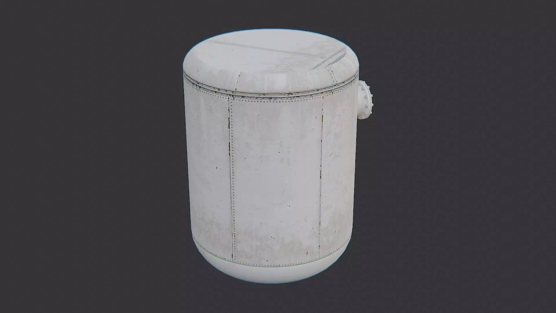 Industrial Chemical Filling Tank with Side Outlet Low-poly 3D model_0