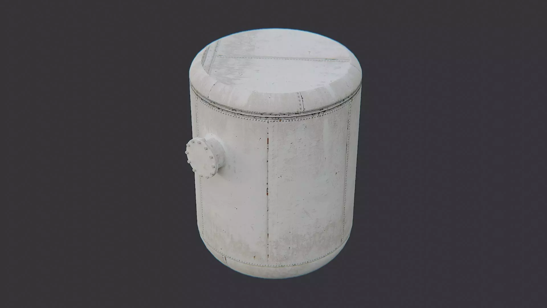 Industrial Chemical Filling Tank with Side Outlet Low-poly 3D model_3