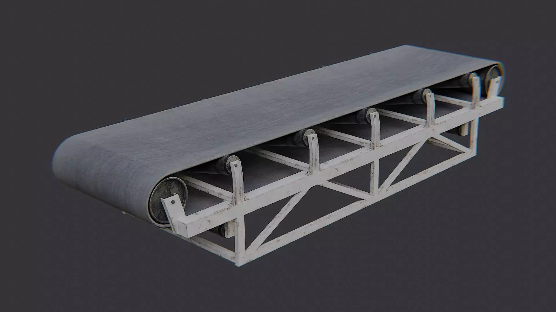 Industrial Conveyor System Low-poly 3D model_0