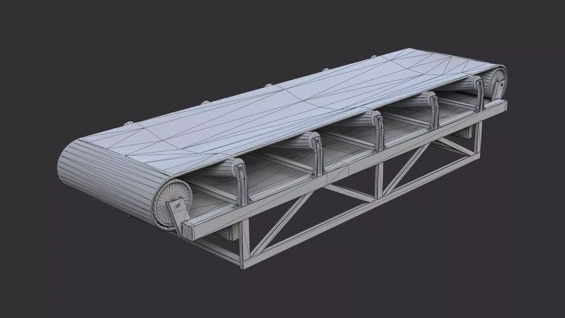 Industrial Conveyor System Low-poly 3D model_7