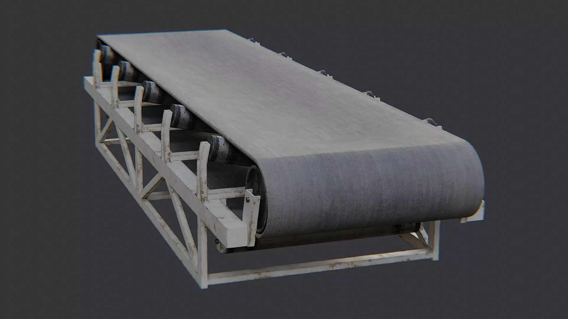 Industrial Conveyor System Low-poly 3D model_1