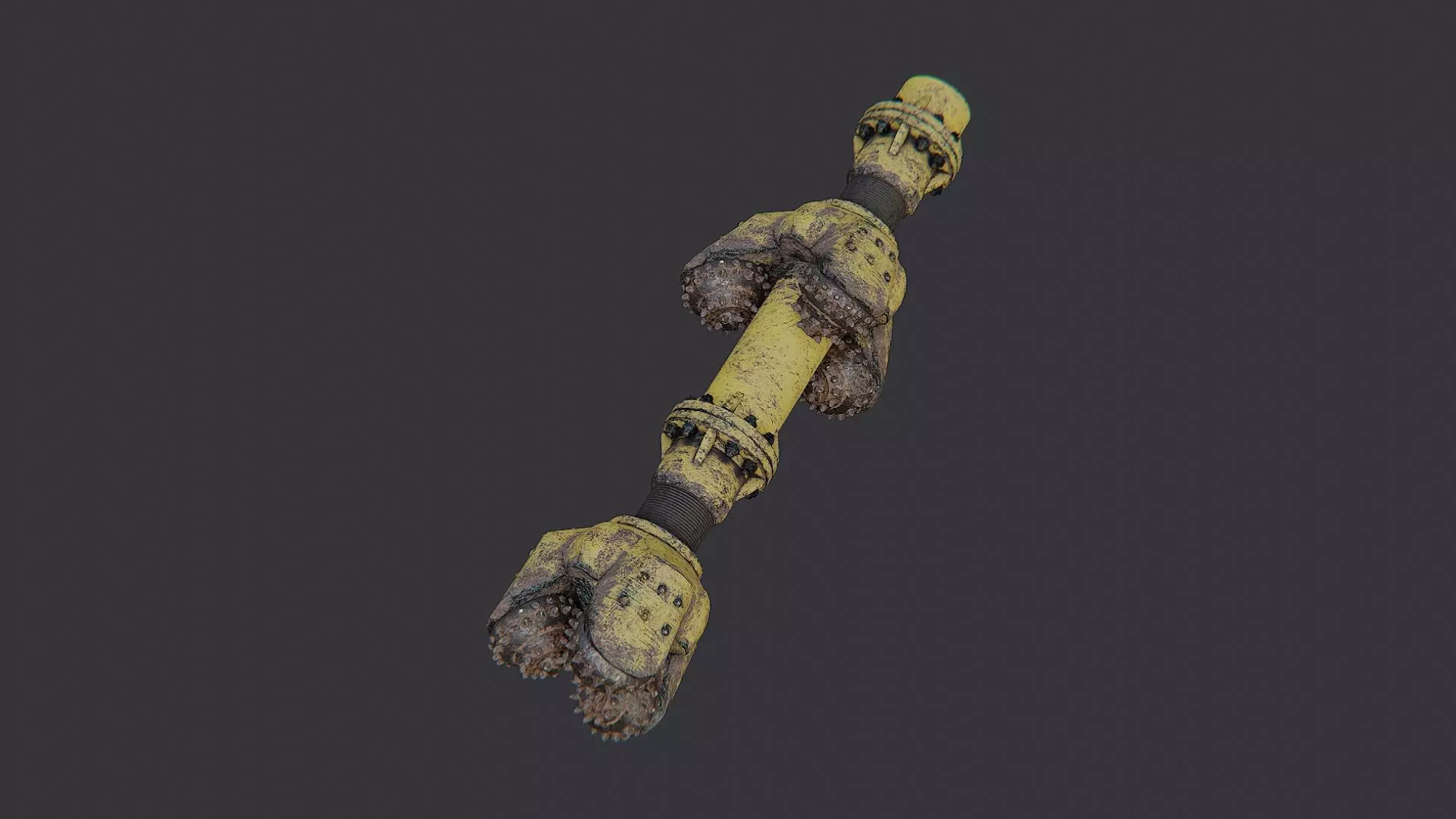 Industrial Drill Bit Base Assembly Low-poly 3D model_4