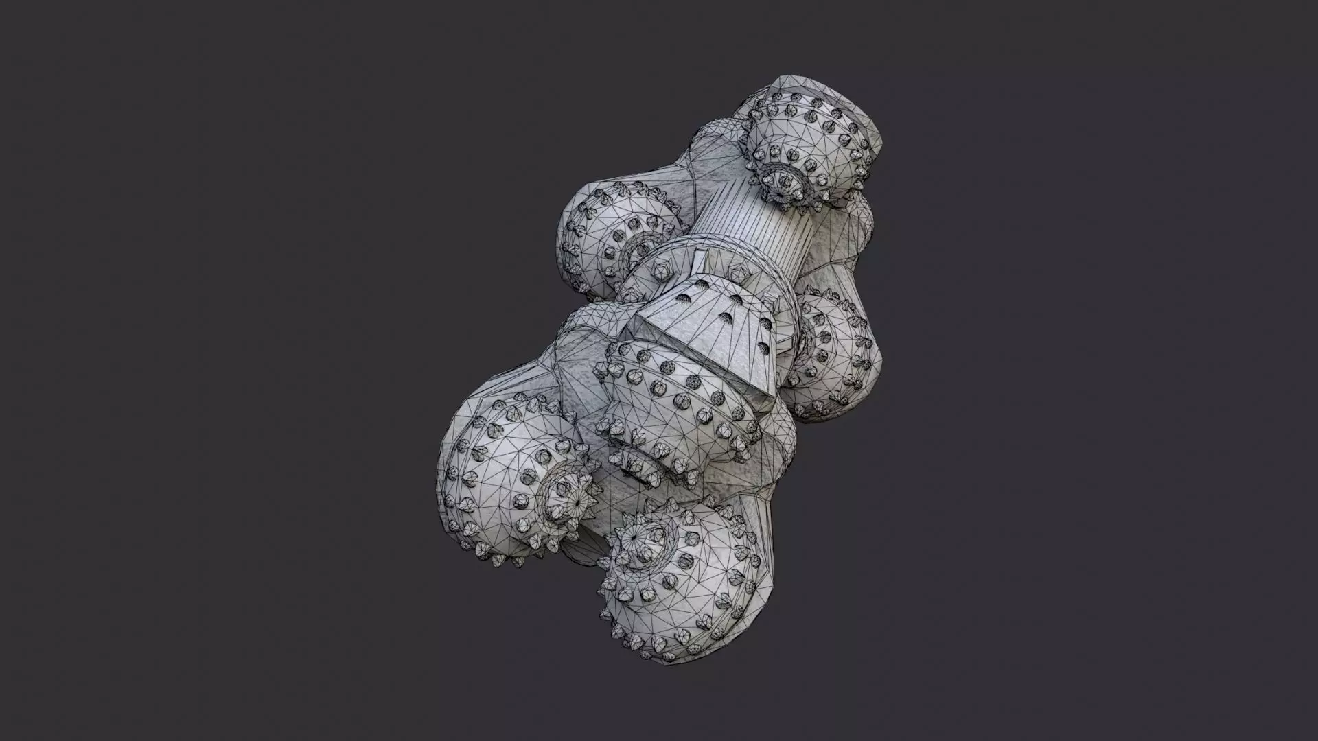 Industrial Drill Bit Base Assembly Low-poly 3D model_7