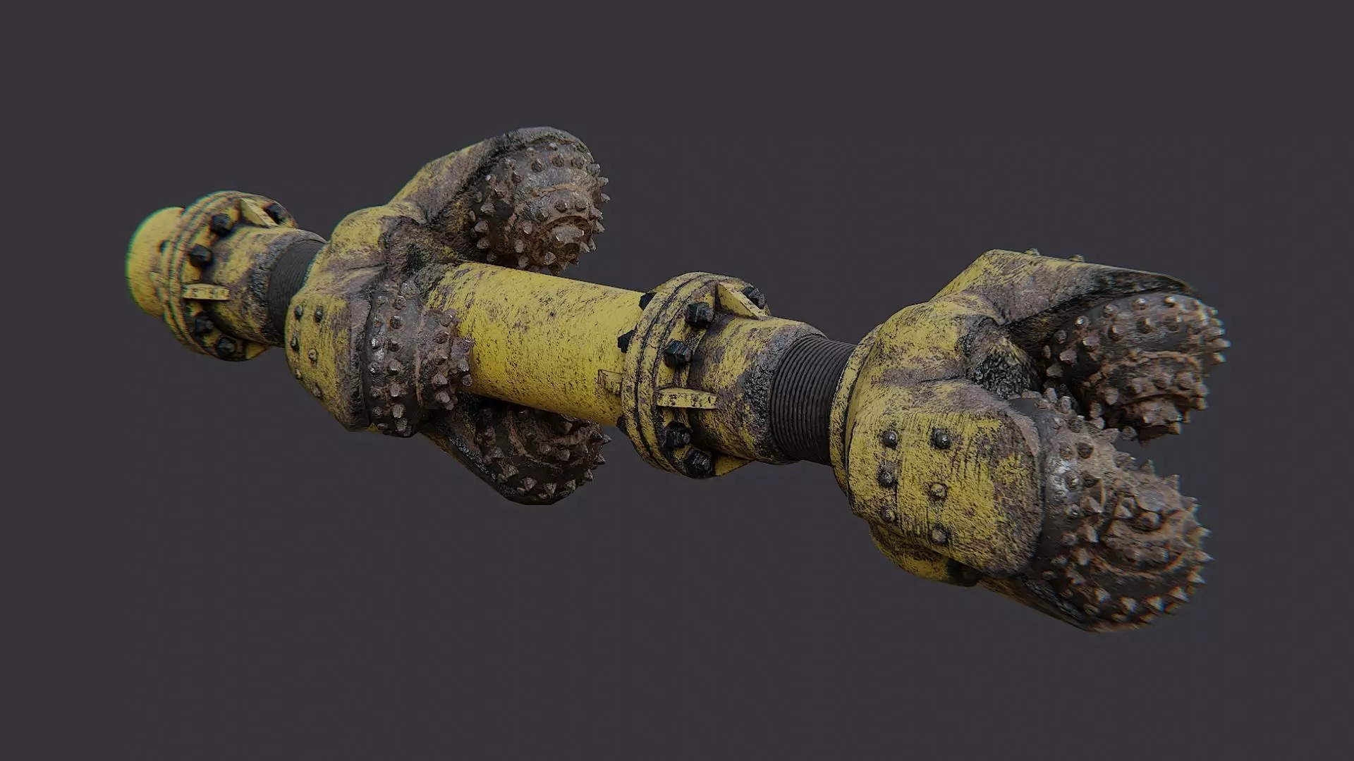 Industrial Drill Bit Base Assembly Low-poly 3D model_1