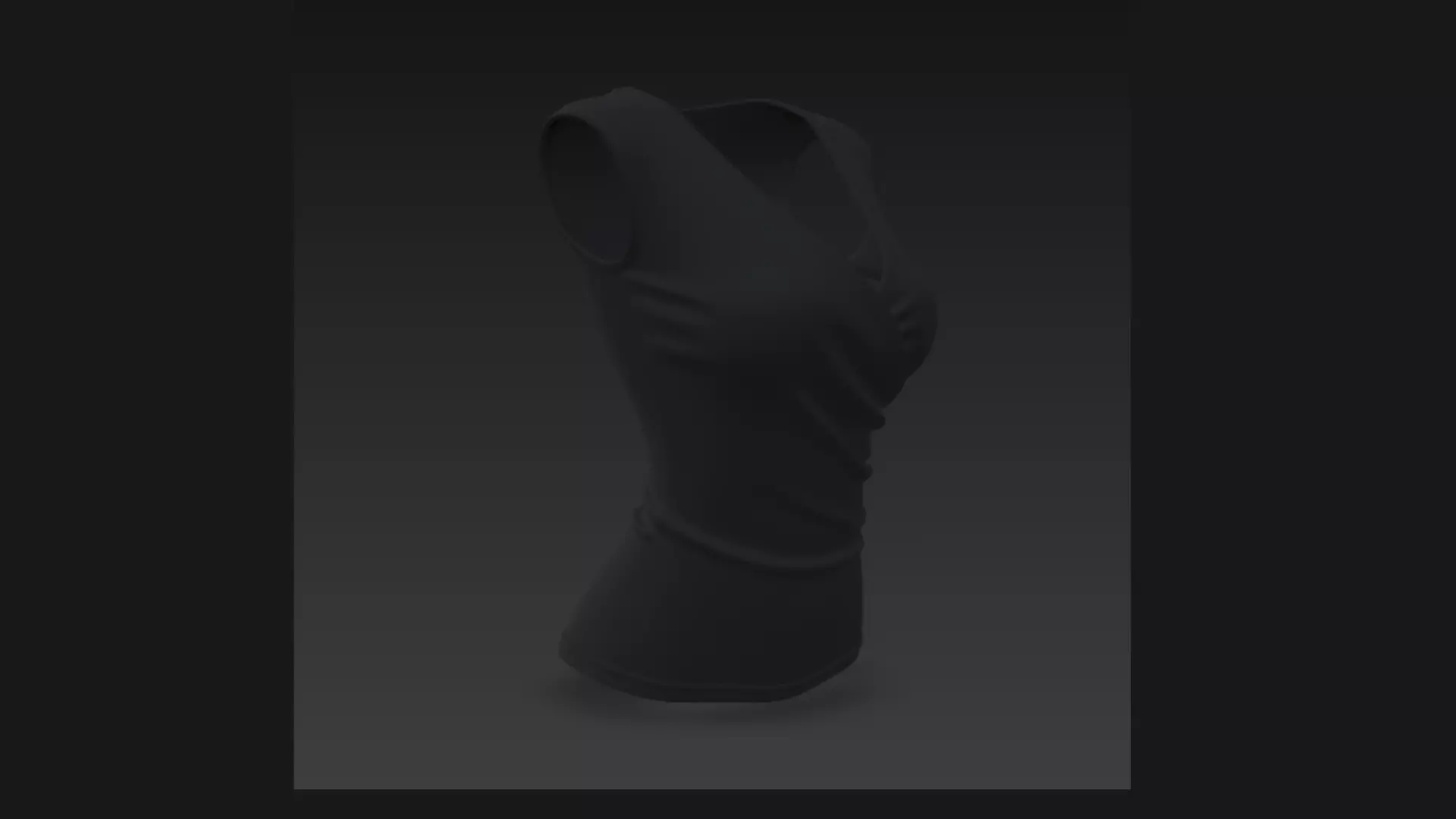 Black Wrap-Front Sleeveless Ladies Top 3D Model 3D model_1