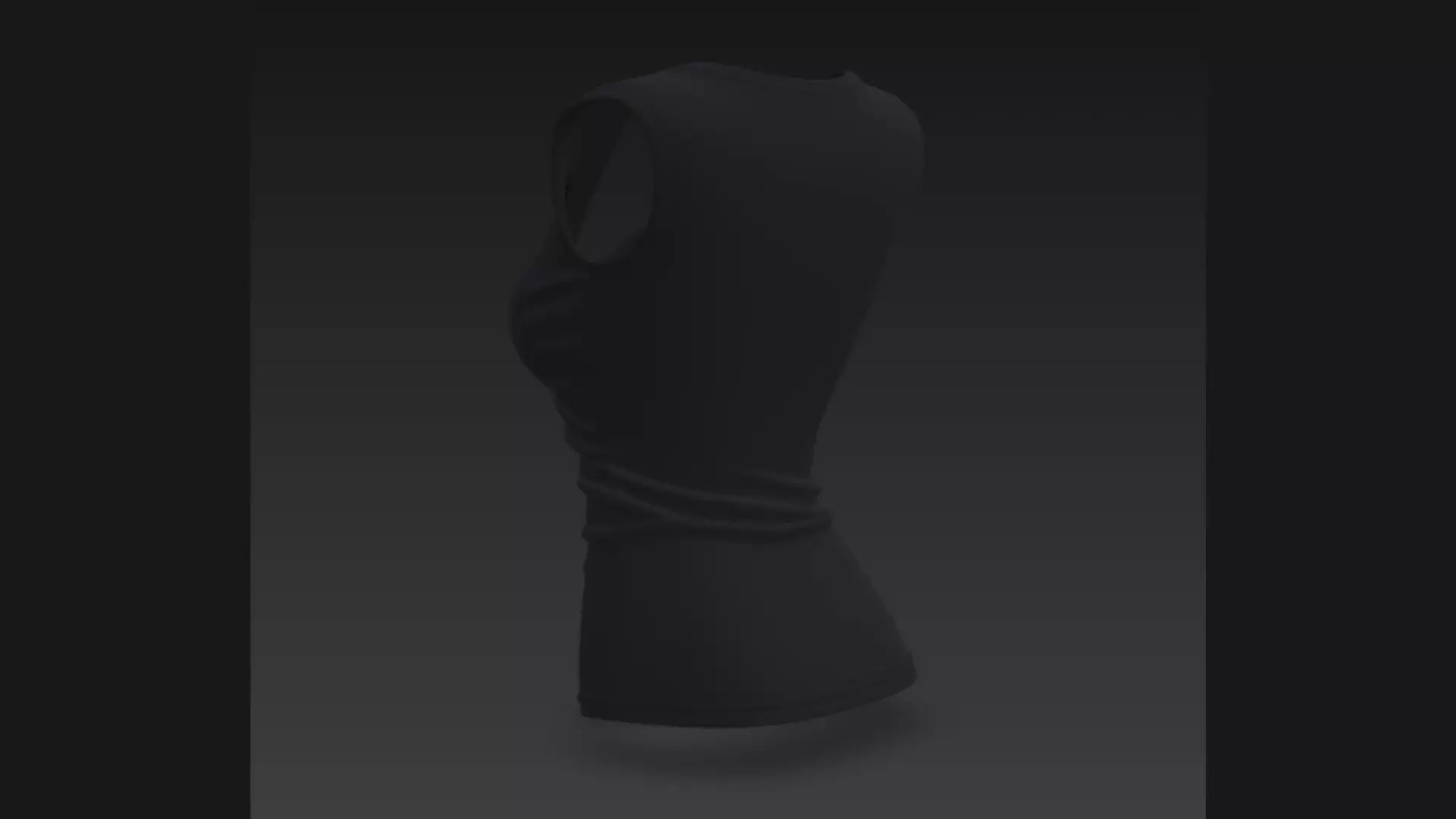 Black Wrap-Front Sleeveless Ladies Top 3D Model 3D model_3