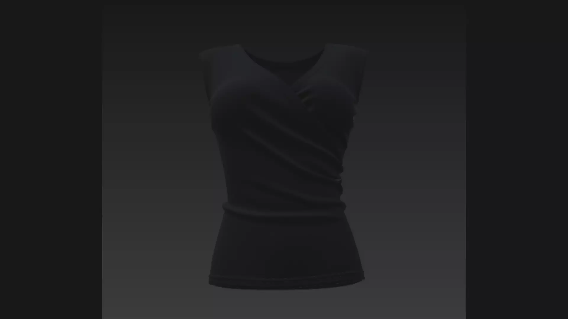 Black Wrap-Front Sleeveless Ladies Top 3D Model 3D model_4