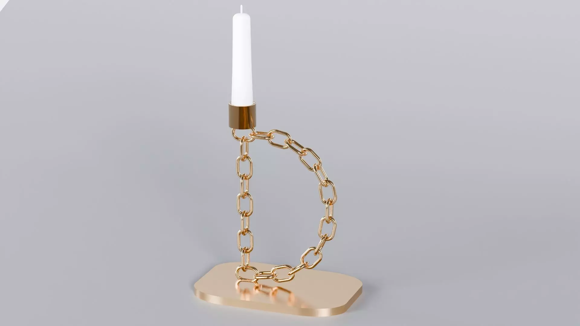 Alphabet D Chain Bronze Candleholder 3D Model True 4K PBR Render Low-poly 3D model_1