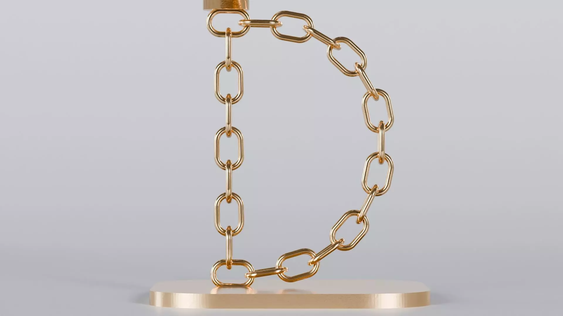 Alphabet D Chain Bronze Candleholder 3D Model True 4K PBR Render Low-poly 3D model_4