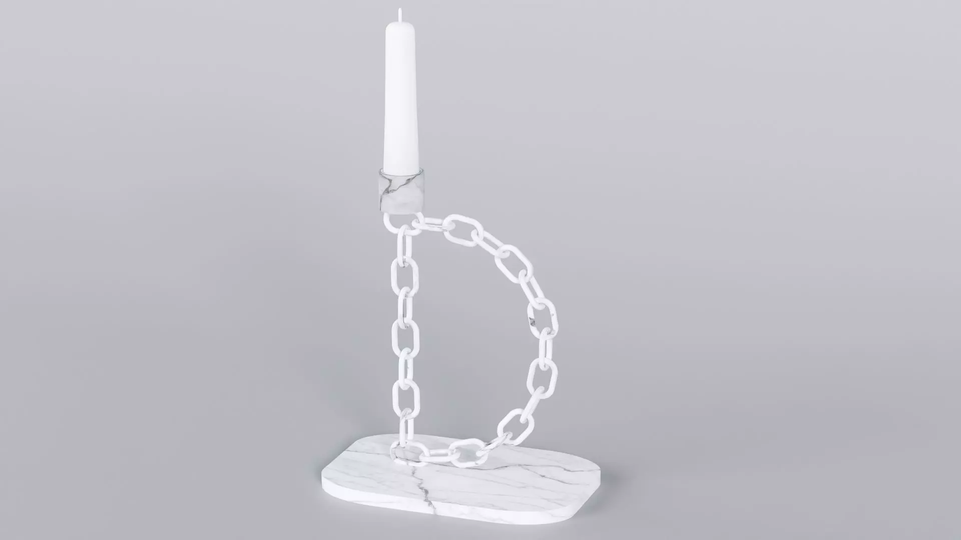 Alphabet D Chain White Candleholder 3D Model True 4K PBR Render Low-poly 3D model_1
