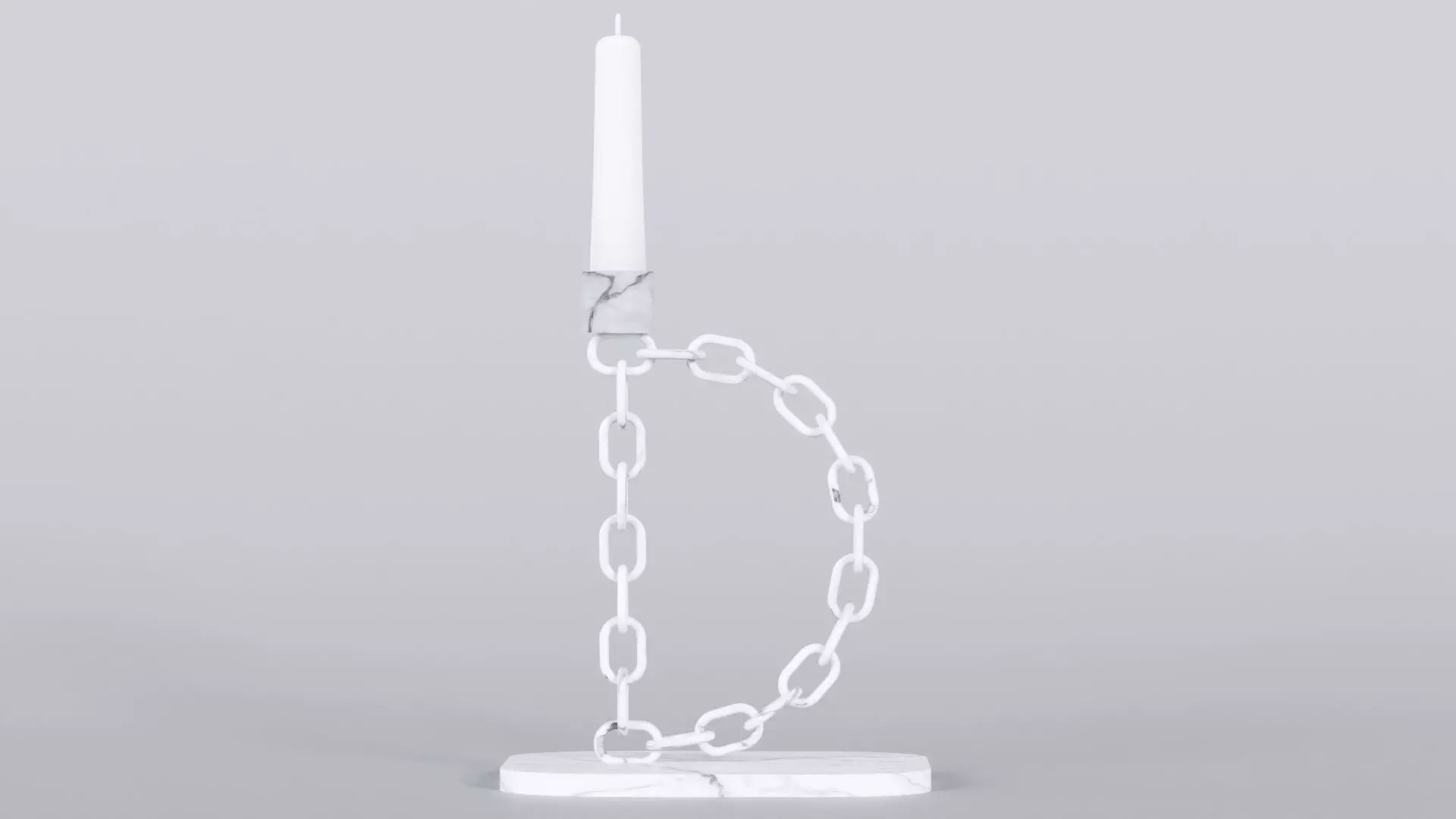 Alphabet D Chain White Candleholder 3D Model True 4K PBR Render Low-poly 3D model_0