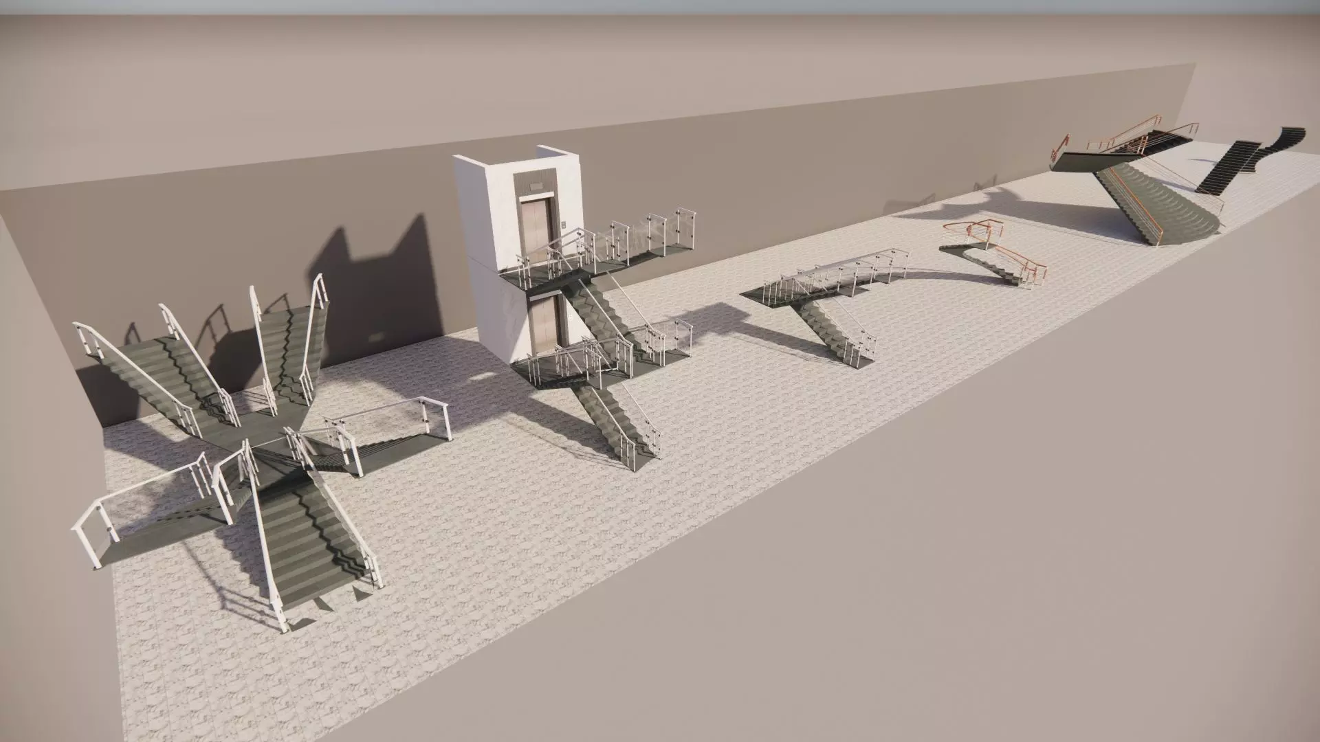 Industrial Stairs 3D Model 3D model