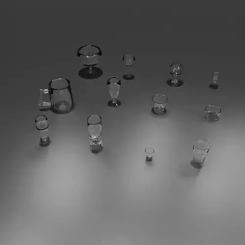 Modern Drinking Glass Pack  Realistic Restaurant Cups