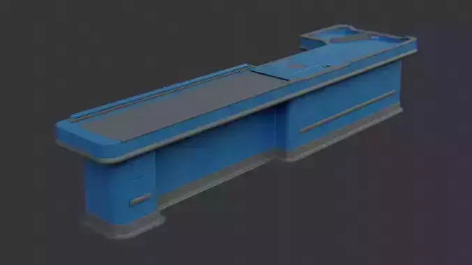 Blue Industrial Conveyor Left Section