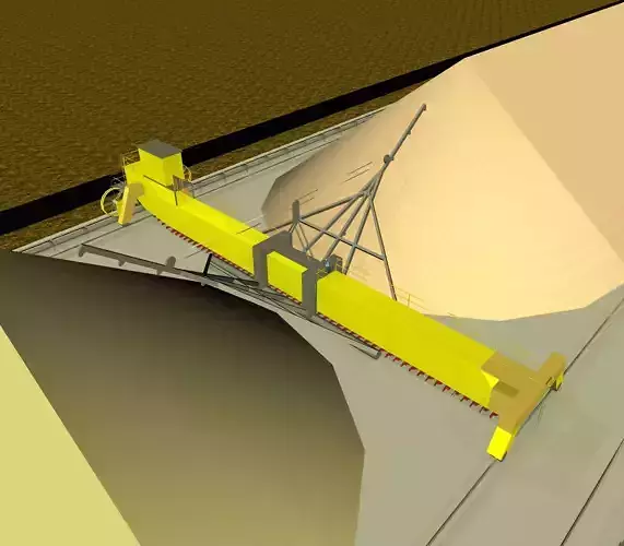 Cement Plant - Limestone Stockpile Stacker Reclaimer Free 3D model